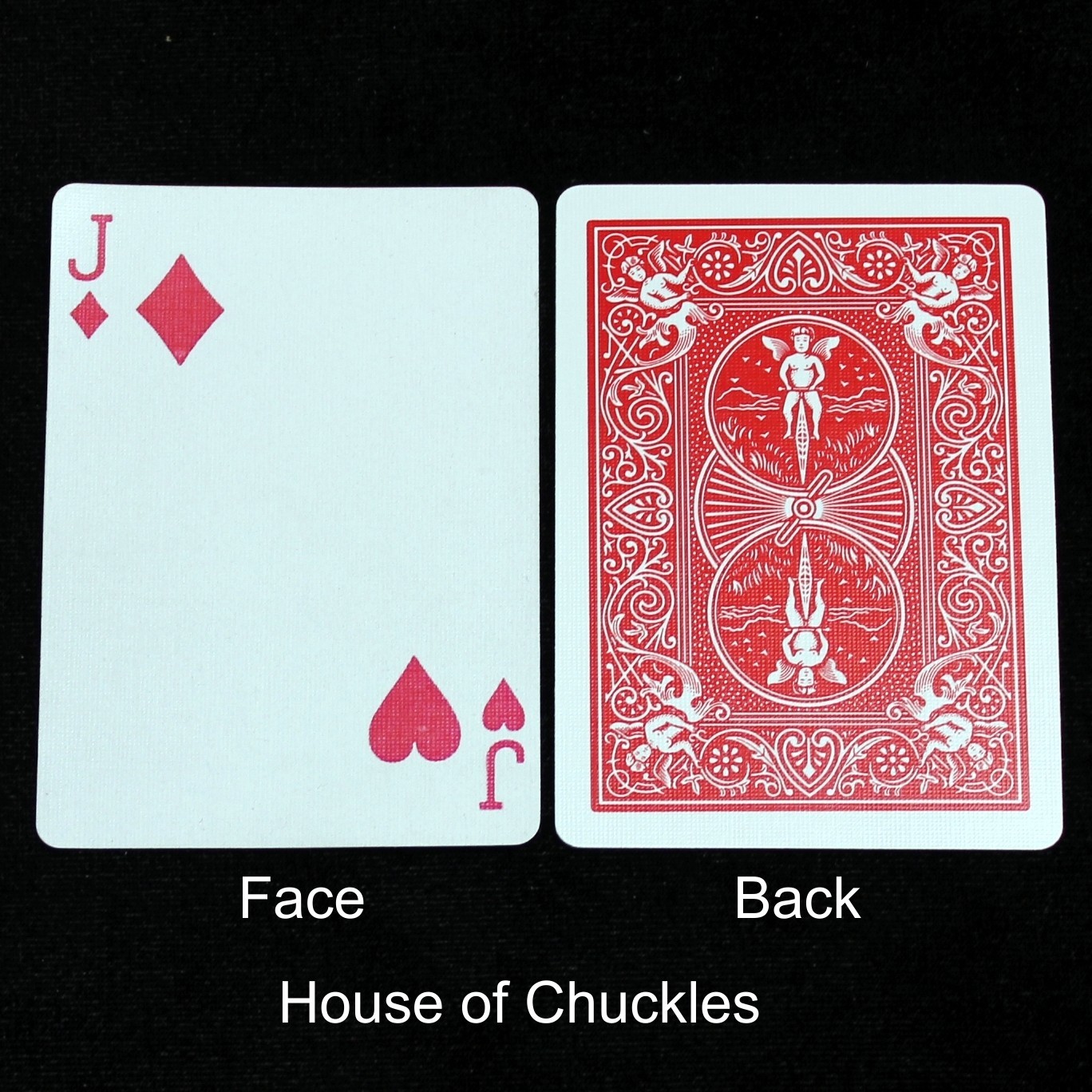 Jack of Diamonds / Hearts - Mis-Indexed, Bicycle Printed Gaff Card, Red