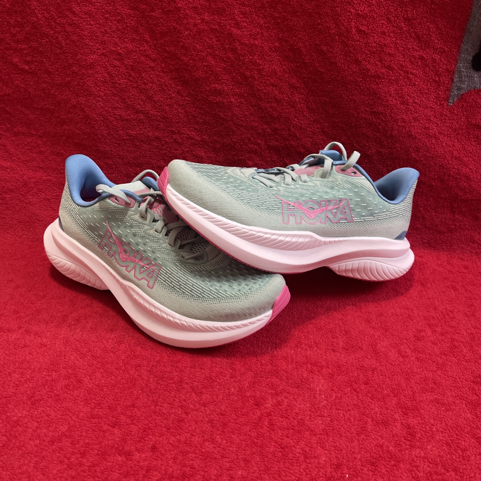 Hoka Mach 6 Running Shoes Gray/Blue/Pink Women’s Size 7 – New Without Box