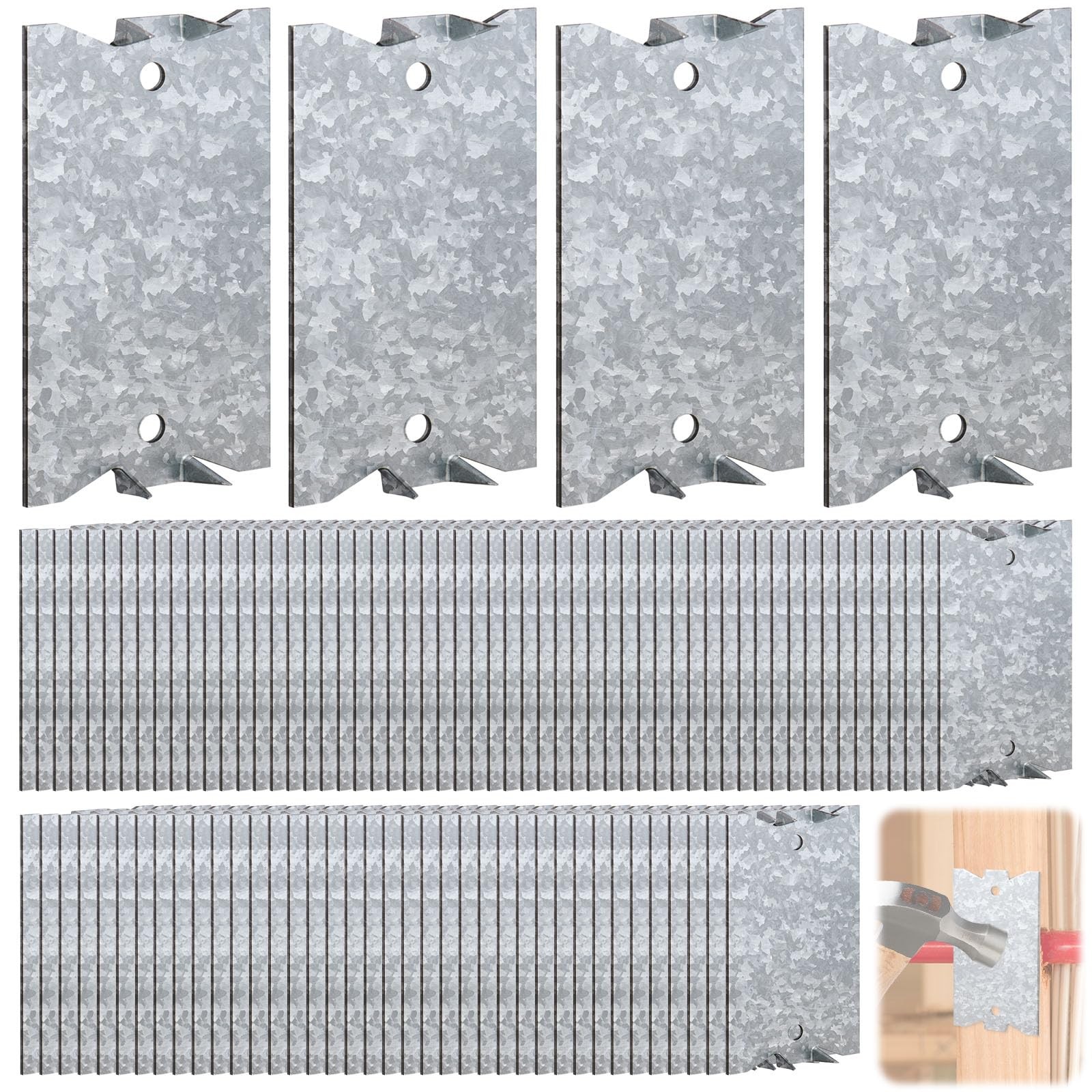 WENHUALI 50 Pack Safety Nail Plates for Wood Studs, 2.5 x 1.5 Inch Cable Wire...