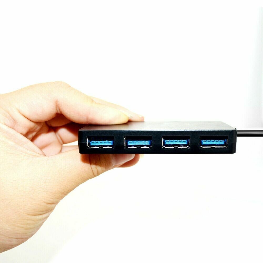 4 Port USB 3.0 Hub Cable Power Adapter Splitter Multiple Extender for Laptop