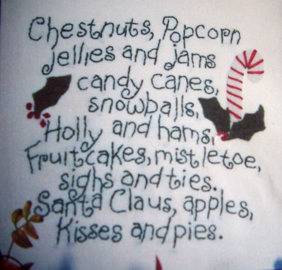 Candy Cane Kisses Christmas wool embroidery pattern  Liberty Rose *D