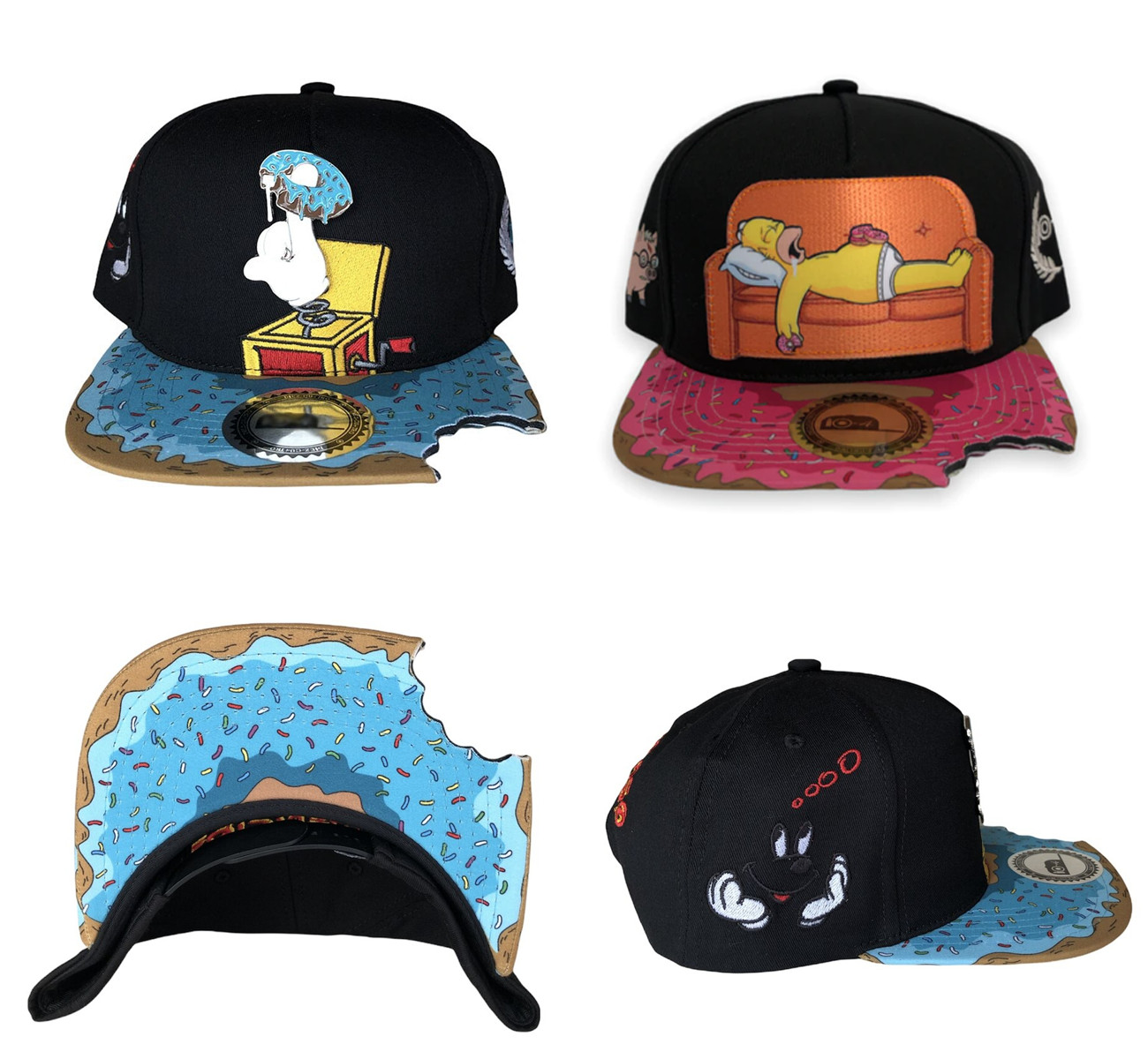 Embroidery Simpsons Donut Baseball Adjustable Snapback Cap Hat Cartoon Animation