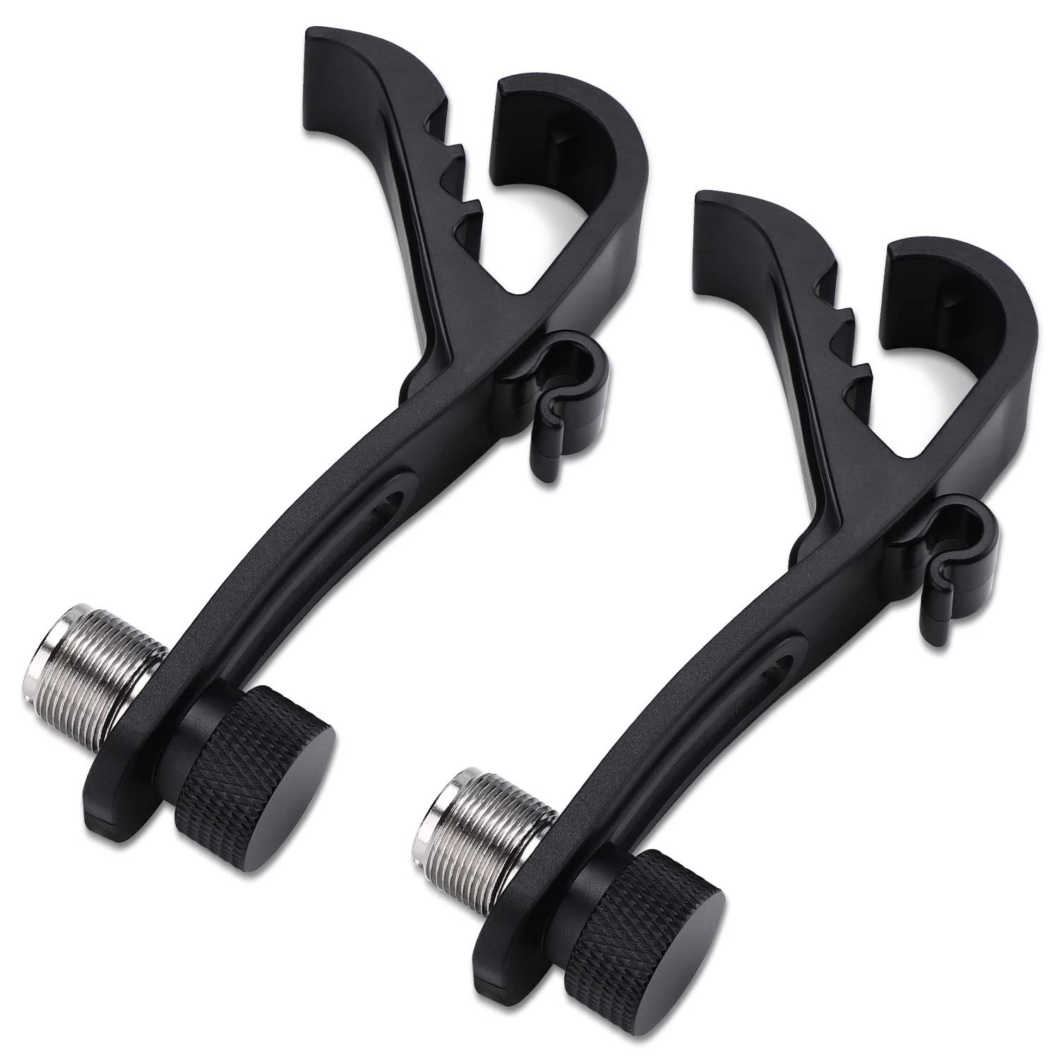 Facmogu 2PCS Drum Microphone Clip, Adjustable Mic Mount Clamp Holder Black