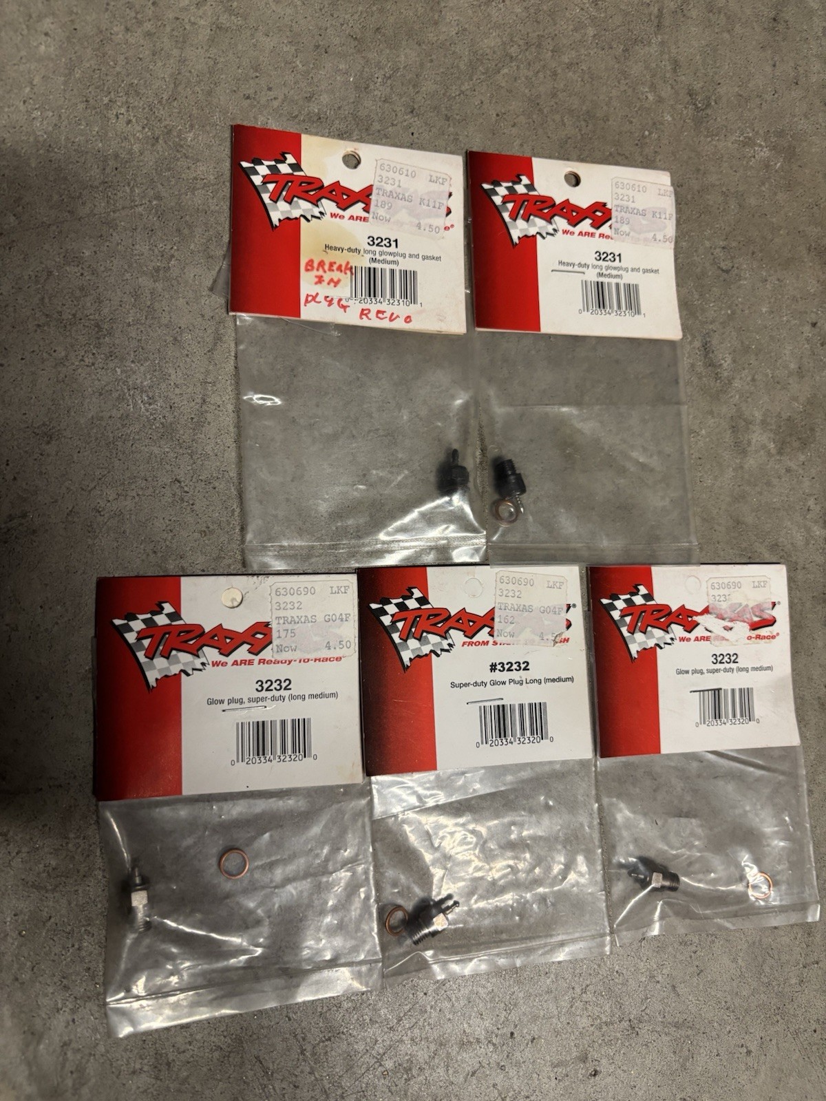 Brand New Traxxas 3232 & 3231 Super Duty Long Nitro Glow Plugs Lot Of 5 Plugs