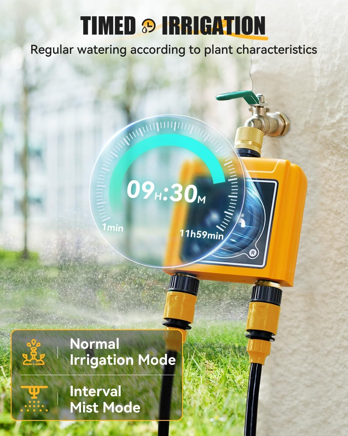 RAINPOINT 2-ZONE WIFI WATER TIMER WITH BRASS INLET & OUTLET, WIFI HUB SOCKET