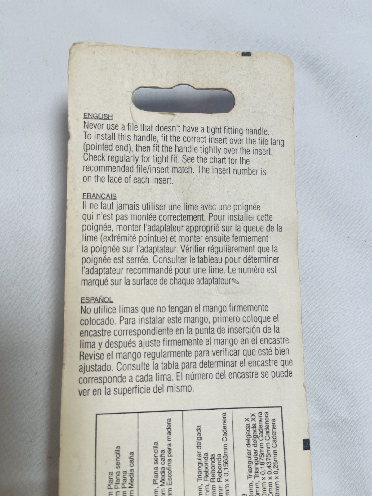 Nicholson File Handle Grip Attachment w/ Inserts NOS 21474
