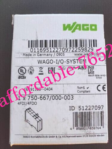 WAGO module 750667 000-003  New In Box By DHL/FedEx