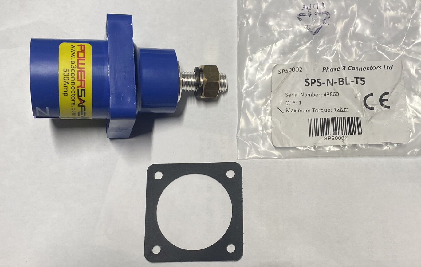 Powersafe Neutral Panel Mount 500A - Source Socket   Phase 3 SPS-N-BL-T5