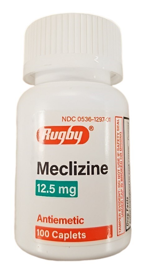 Rugby Meclizine 12.5mg Motion Sickness Caplets, 100ct --