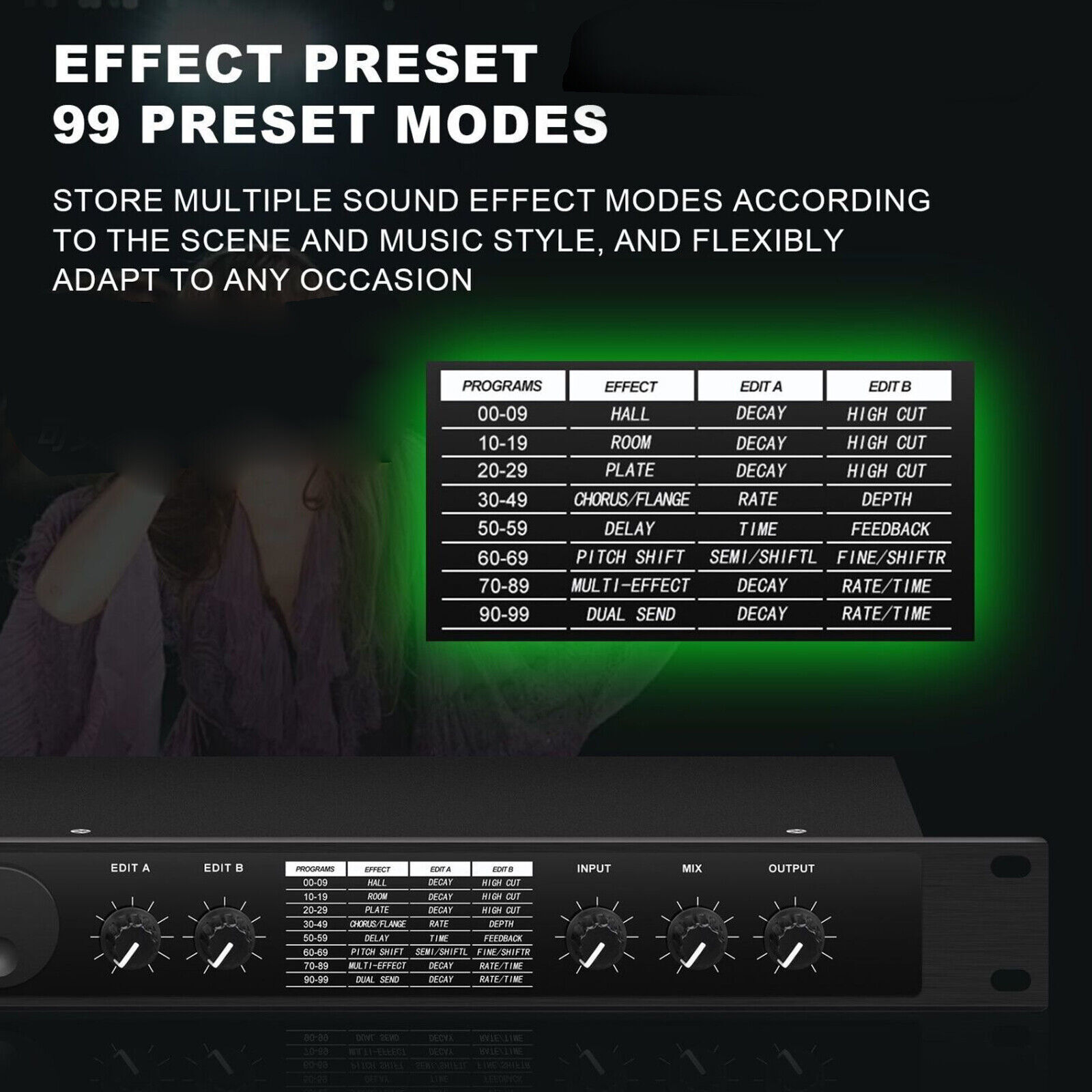 Digital Reverb Multi Effect DSP Processor Professional Audio Processor Equalize