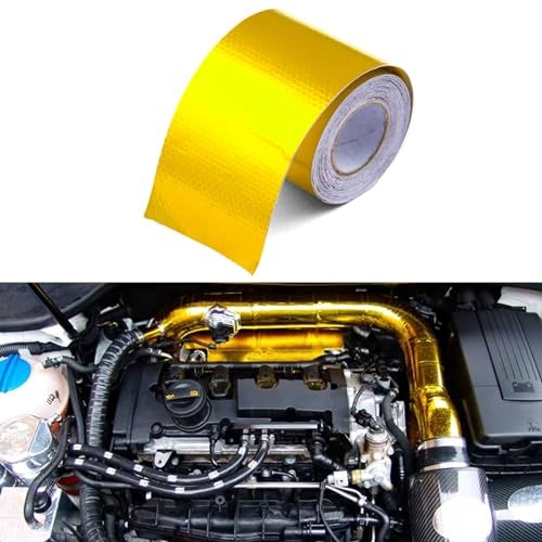 2" x 65.6'（20M） Gold Adhesive Backed Heat Barrier Tape,Glassfiber 65.6 Feet 1