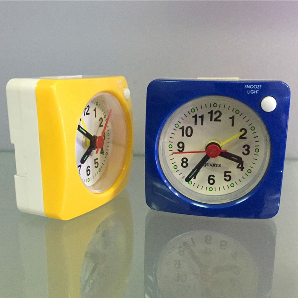 Silent Quartz Desk Clock for Travel Lightweight Plastic Bedside Alarm Clock