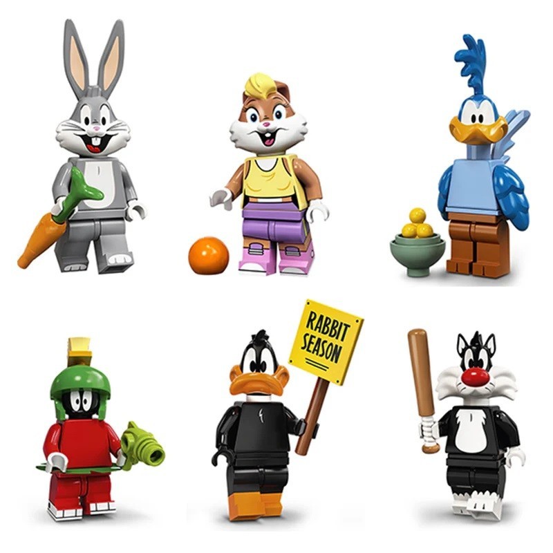 Looney Tunes Custom Buildable mini (1"-2")  figures blocks lot of 6 NIP