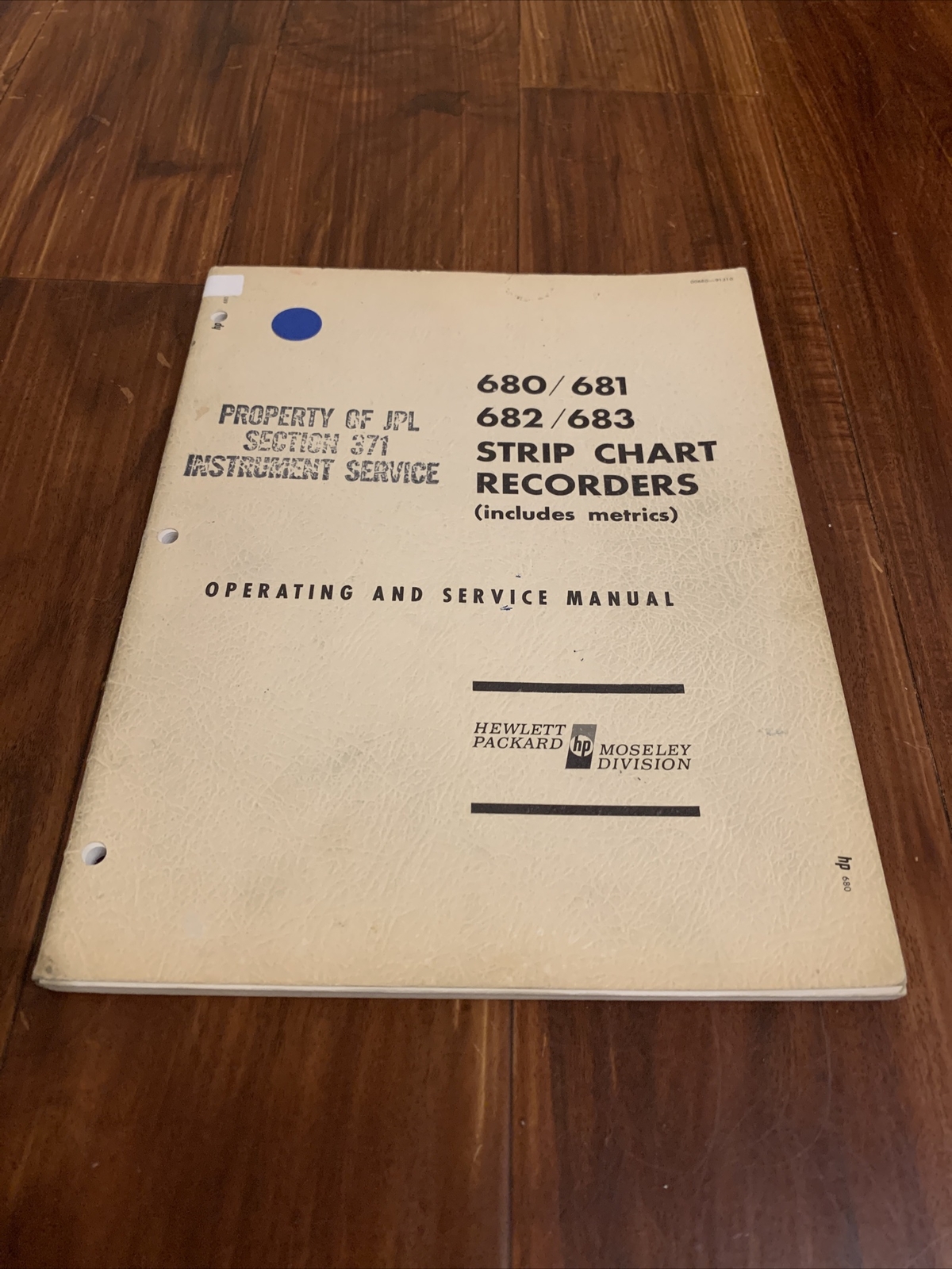 HP 680/681/682/683 Strip Chart Recorders Operating Servicing Manual 00680-91310