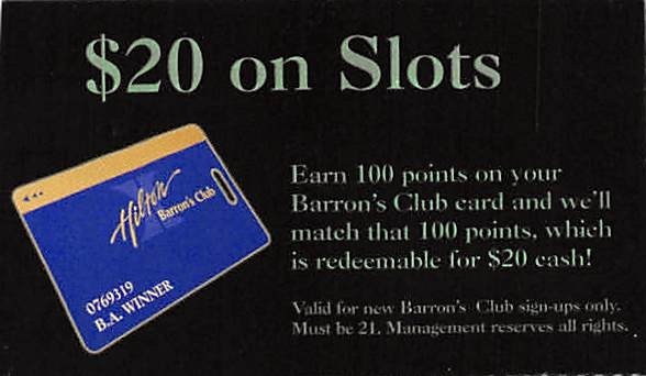 Reno Hilton Casino - Reno, NV - Vintage Paper Coupon