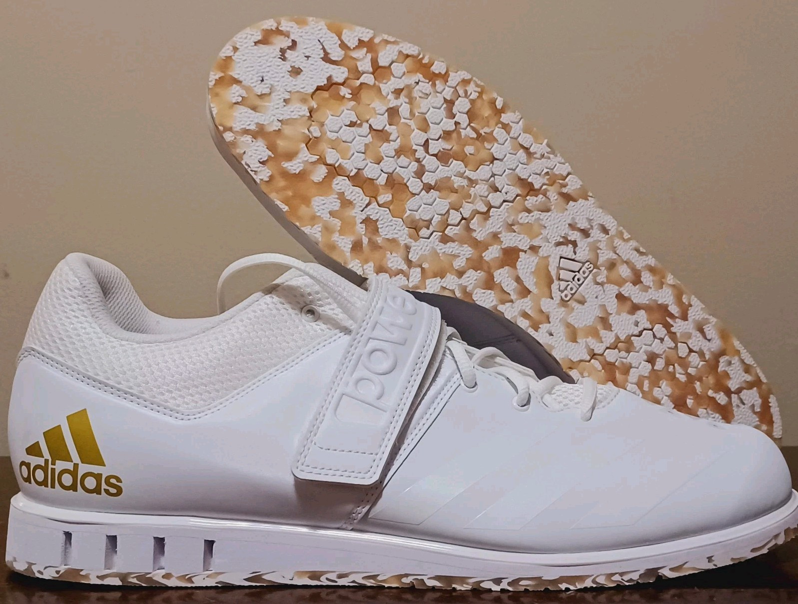 Adidas Powerlift 3.1 Weight Lifting Training White Gold AC7467 Men's Size 14.5