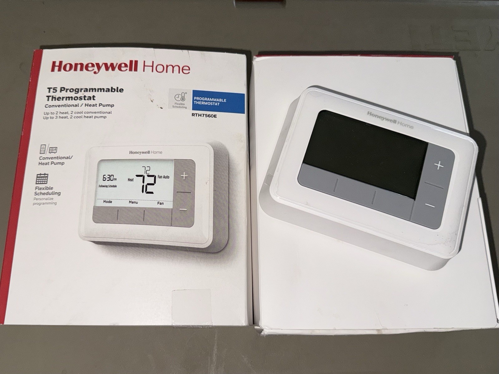 Honeywell T5 7-Day Programmable Thermostat - RTH7560E1001 - White - Heat Pump