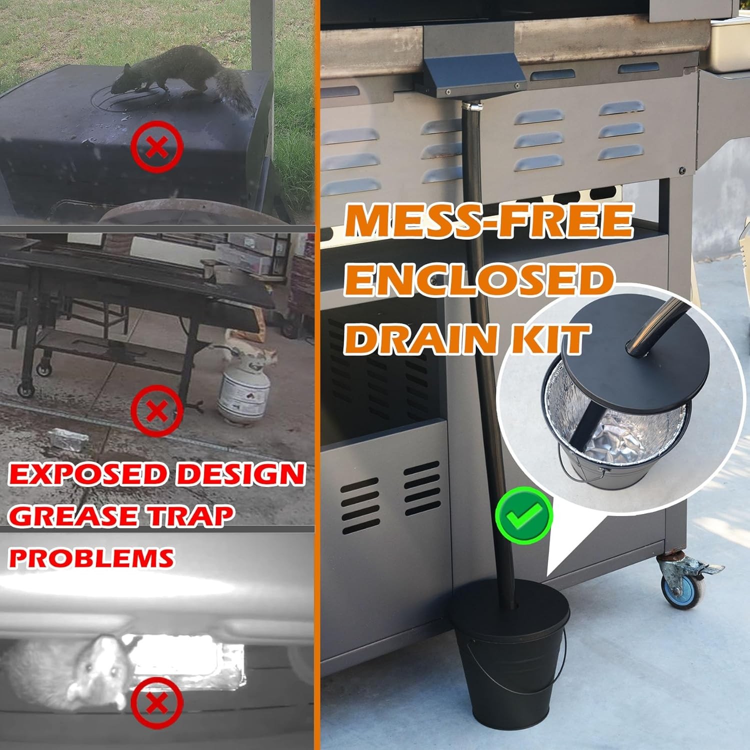 Rear Grease Drainage System for Blackstone Grease Catcher Upgrade, Blackstone...