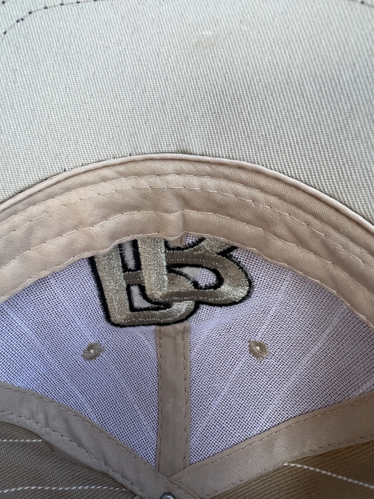 Round Rock Express Tan Pin Stripe Hat/Cap Embroidered Adj Hook Loop 20% Wool EUC