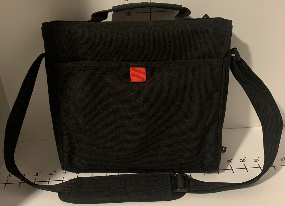 Targus Laptop Bag Briefcase black Soft with red stripe See Description