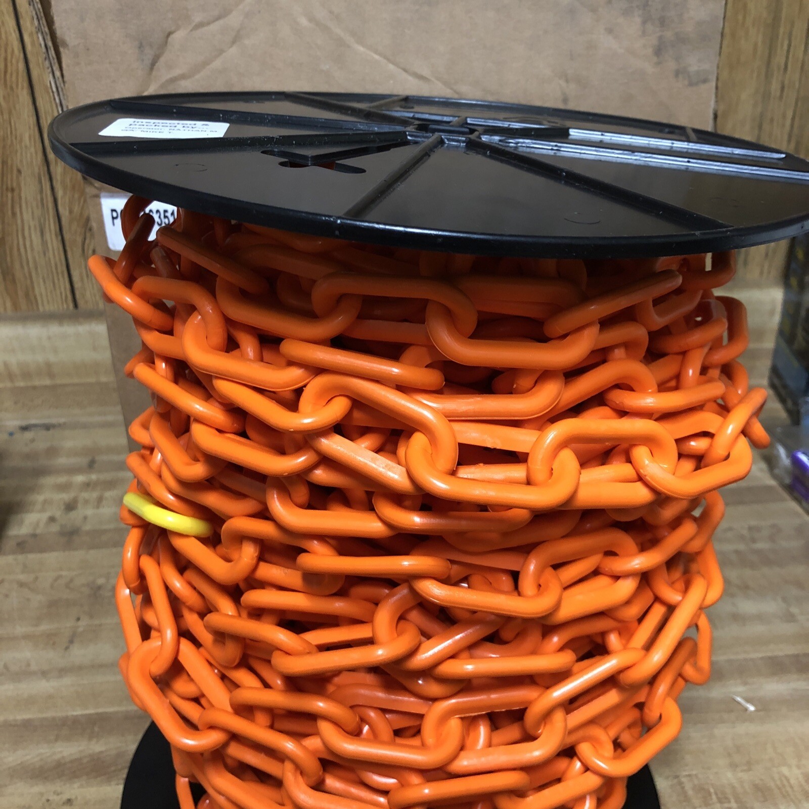 Mr. Chain Plastic Chain: 2 in Size, 125 ft Lg, Orange, Polyethylene New