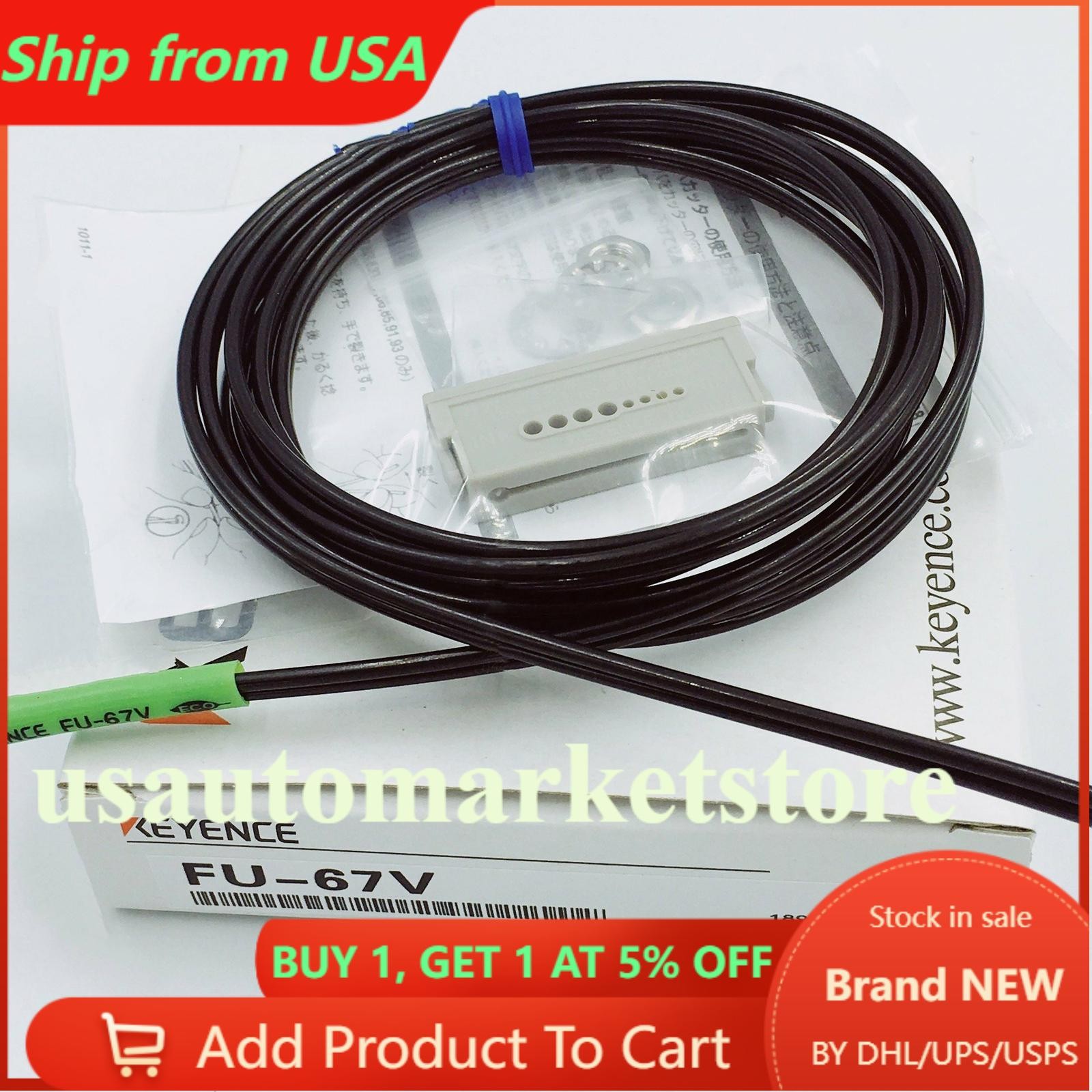 One KEYENCE FU-67V Fiber Optic Sensor New Fast Shipping