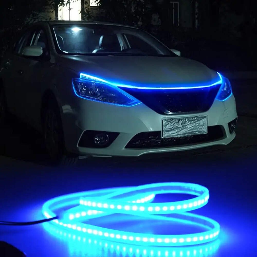12V Universal LED Car Hood Atmosphere Light Strip Waterproof Exterior Lamp