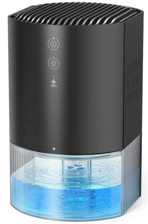 Mini Deshumidificador 35OZ Portátil Silencioso con Luz LED y Autoapagado, Nuevo