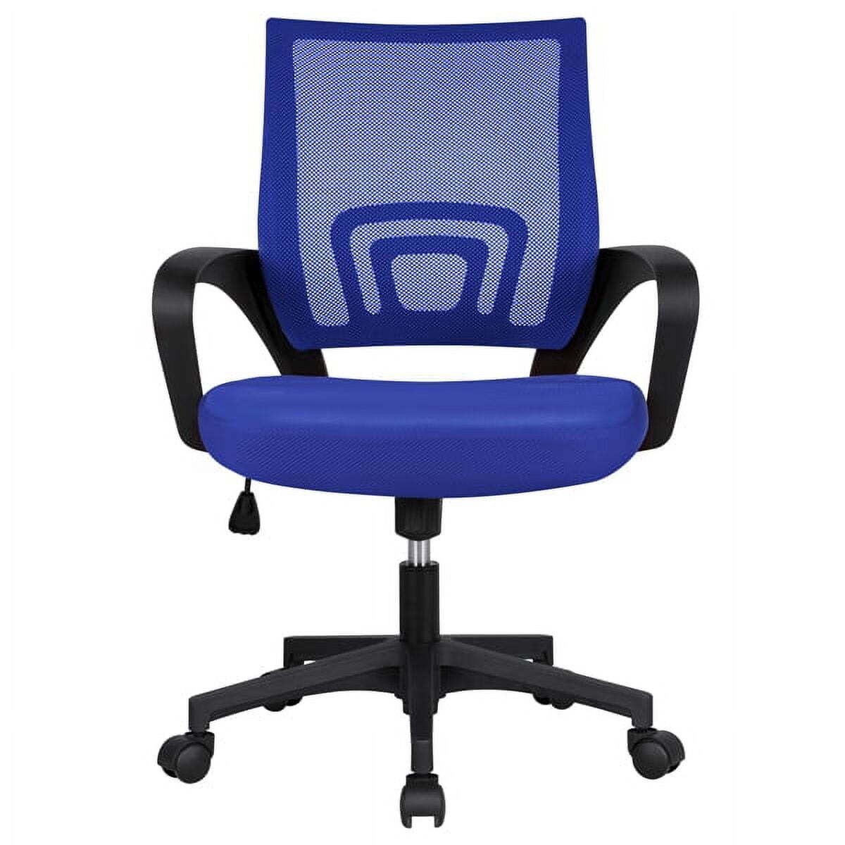 Rolling Task Chair Adjustable Mid Back Mesh Swivel Office Chair with Armrests