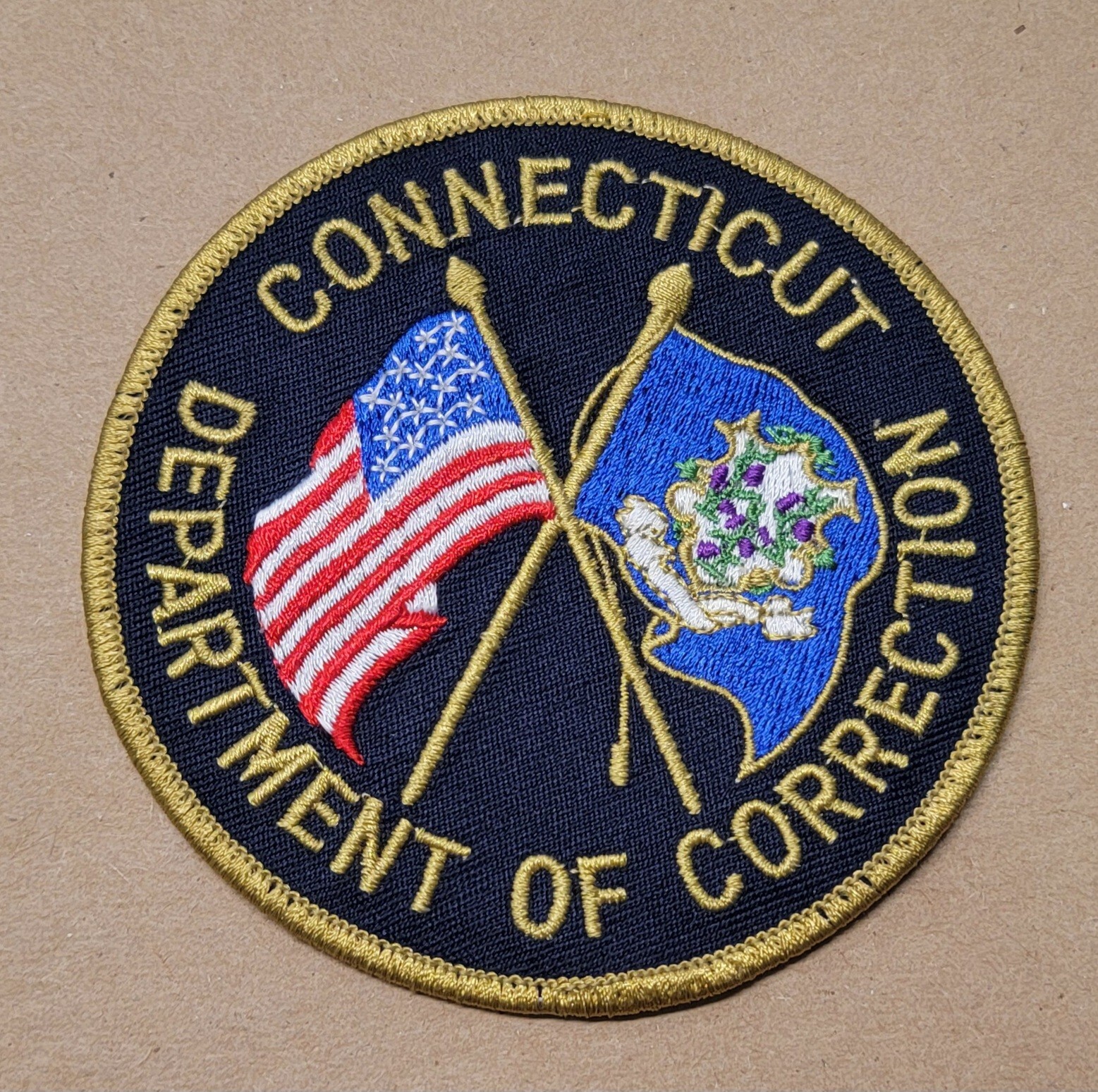 CONNECTICUT DEPARTMENT OF CORRECTION BADGE FLAGS PATCH VINTAGE