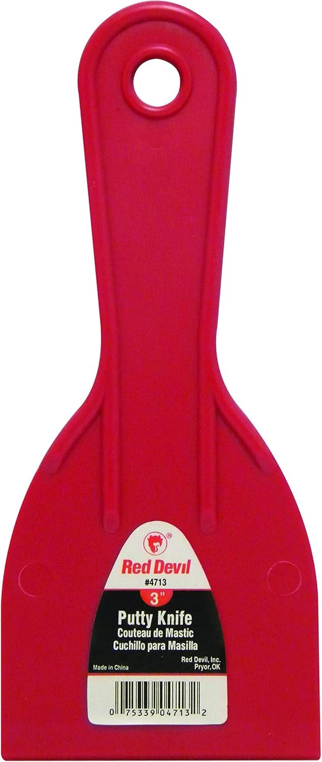 Red Devil 4718 3-Piece Plastic Putty Knife Set, Scraper Tool, Spackle & Paint, 1