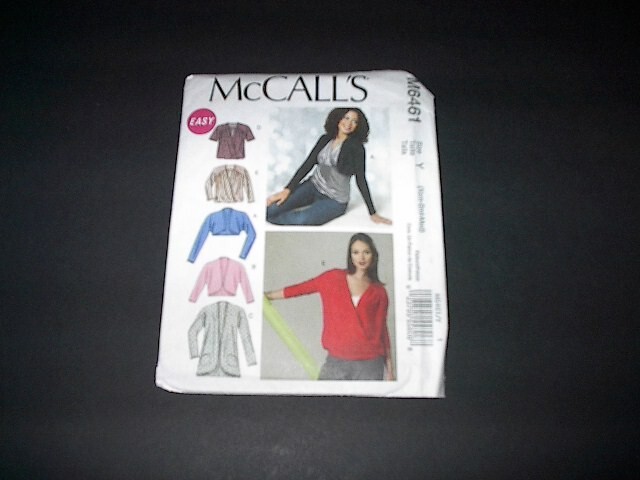McCall's Pattern 6461 Misses' Unlined Jackets w/Neckline Variations  XS ~ M  Unc