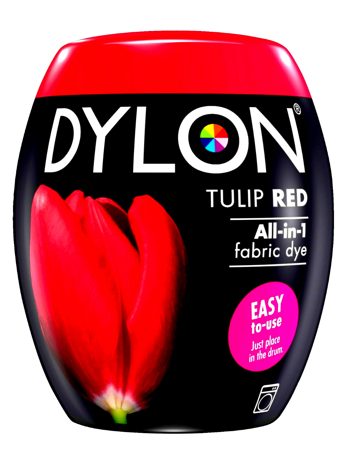 DYLON Fabric Machine Dye Pod Tulip RED 350g Cotton, Wool - Natural Fibres