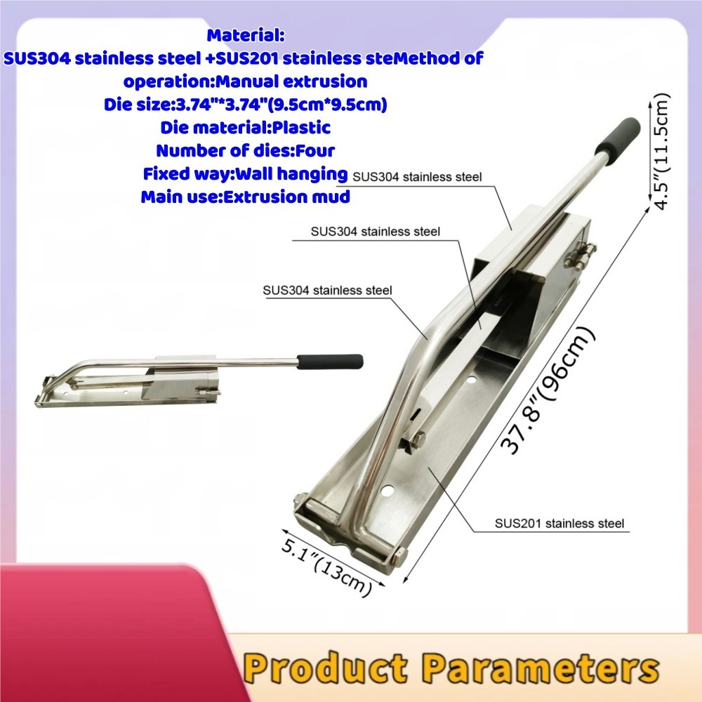 4 Dies Stainless Steel Soft Clay Extruder SUS304 Manual Mud Clay Tool
