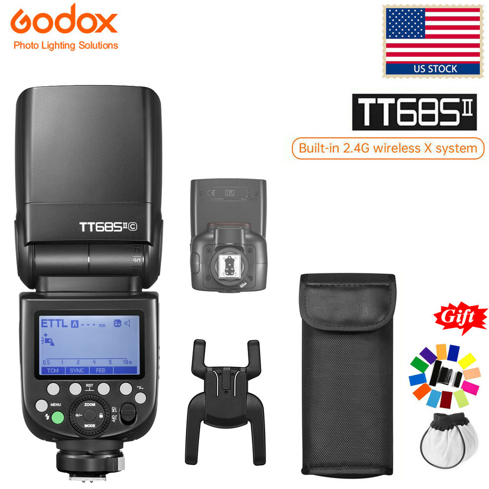 Godox TT685II-C 2.4G TTL HSS Camera Flash Light Speedlite For Canon+Carry Bag