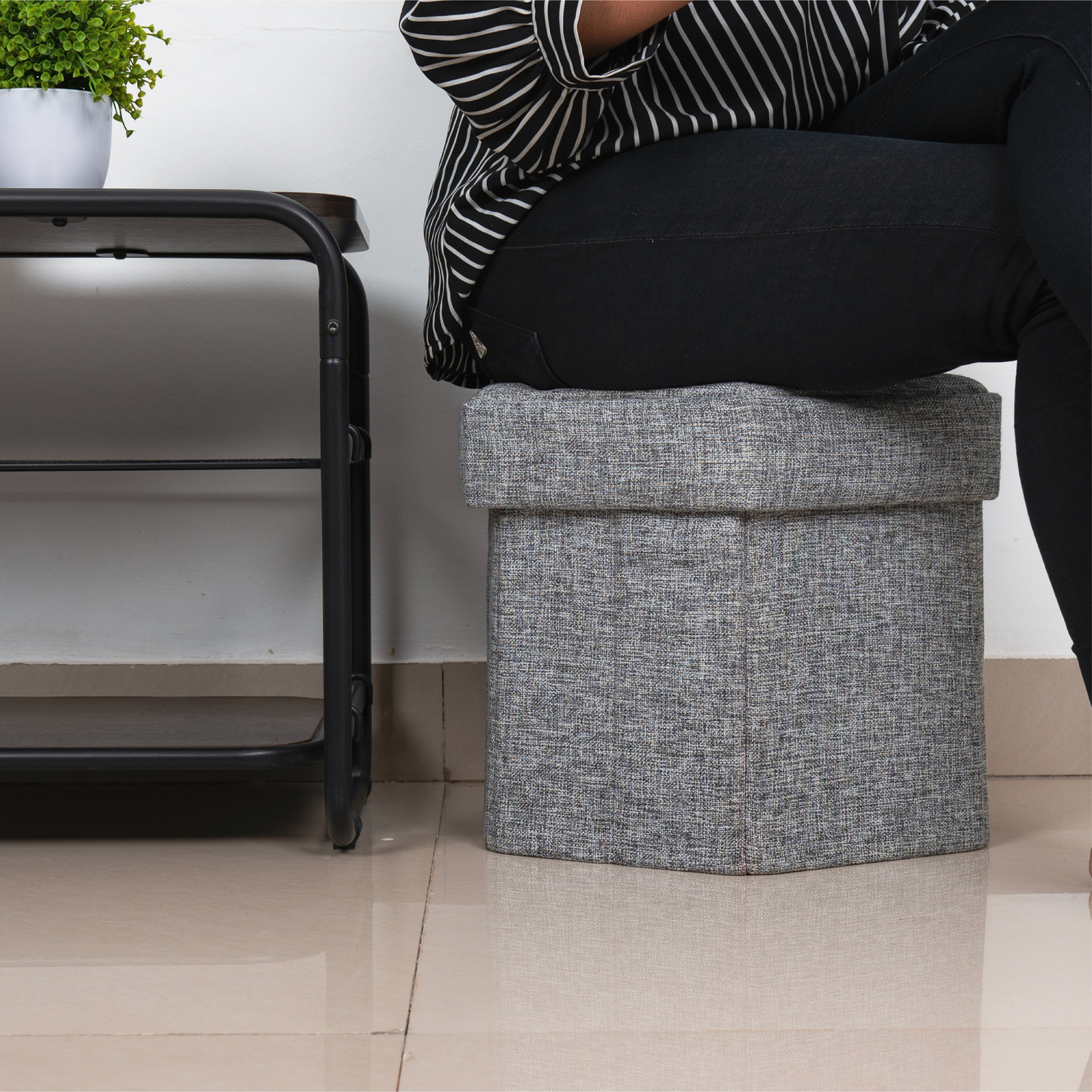 New Foldable Hexagon Ottoman for Living Room, Bedroom, Playroom or Office