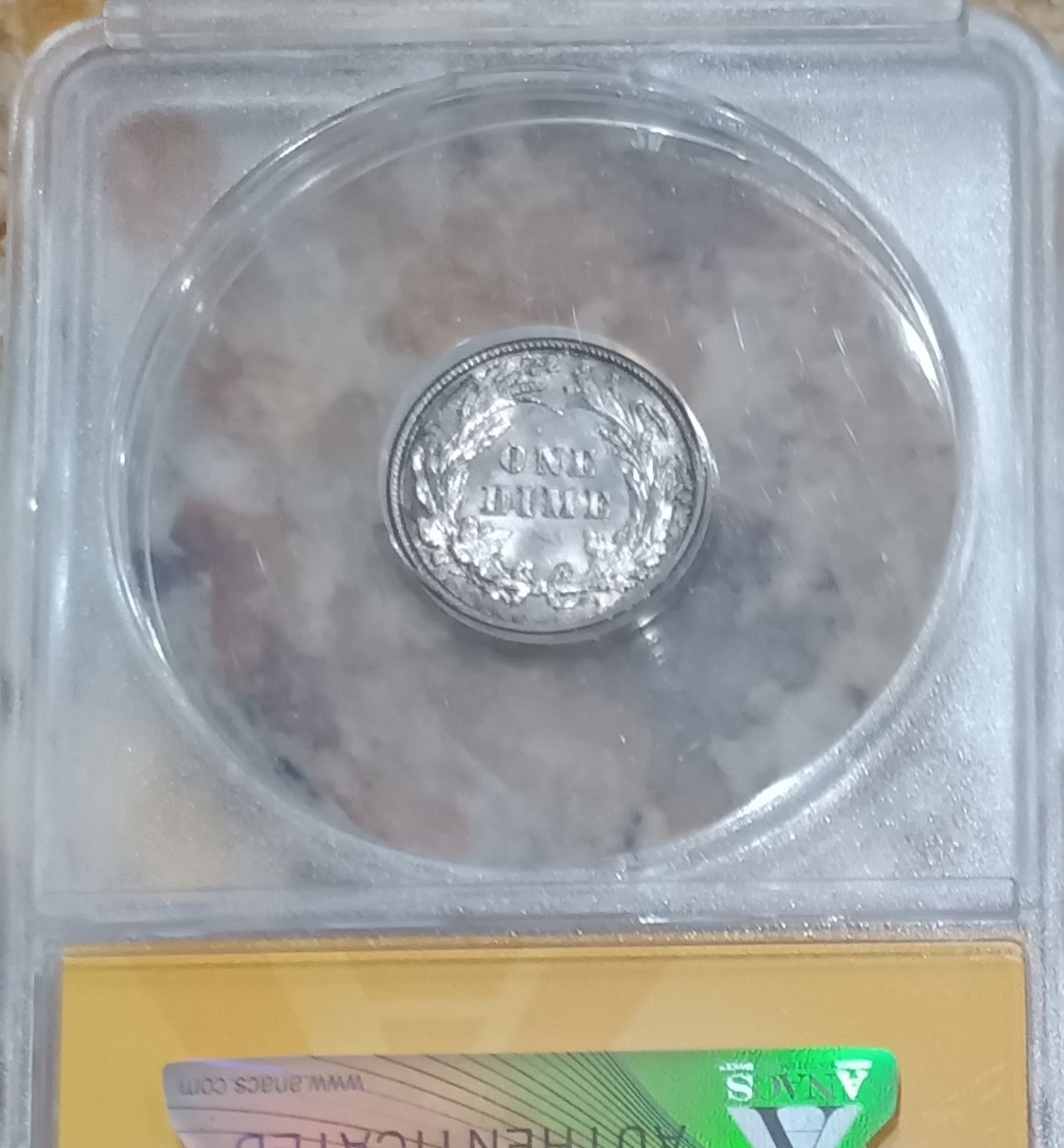 1892 Liberty Barber Dime, ANACS MS-62