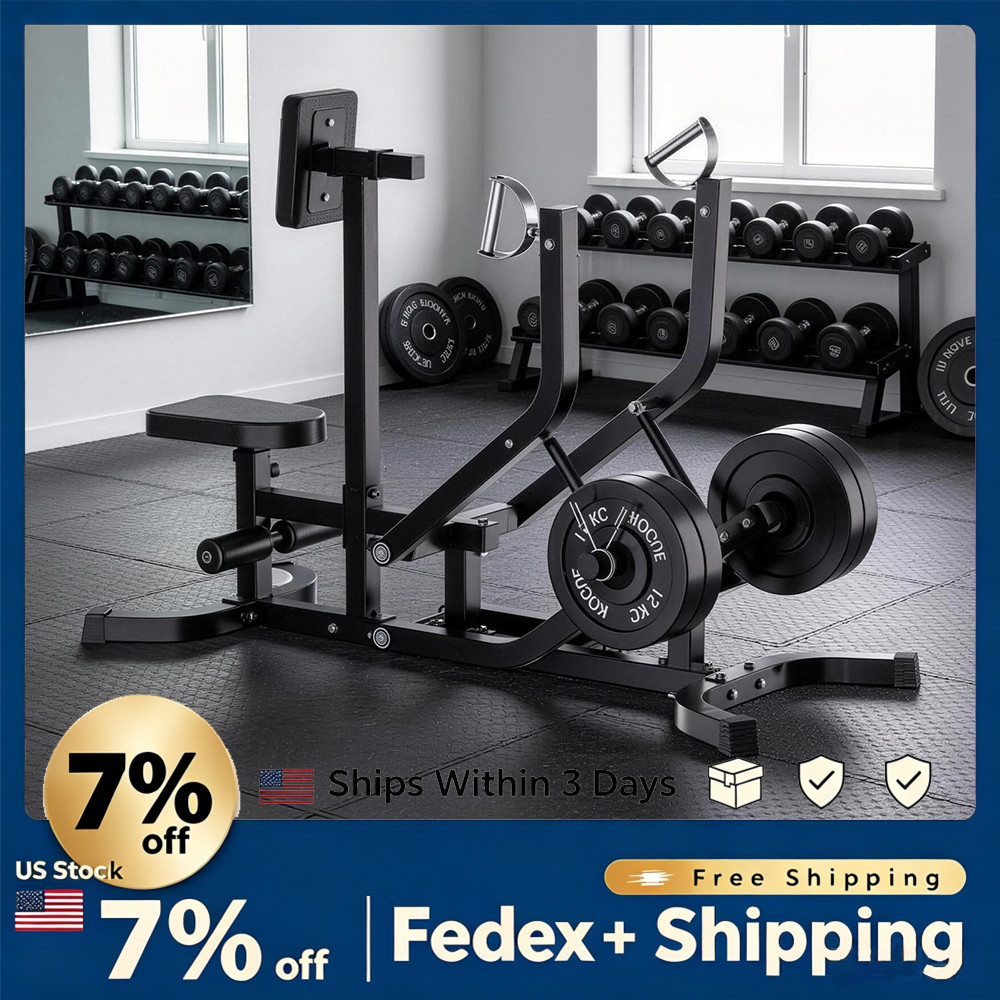 Plate Loaded Seated Row Machine 400LBS Independent Arms Home Gym Back Trainer