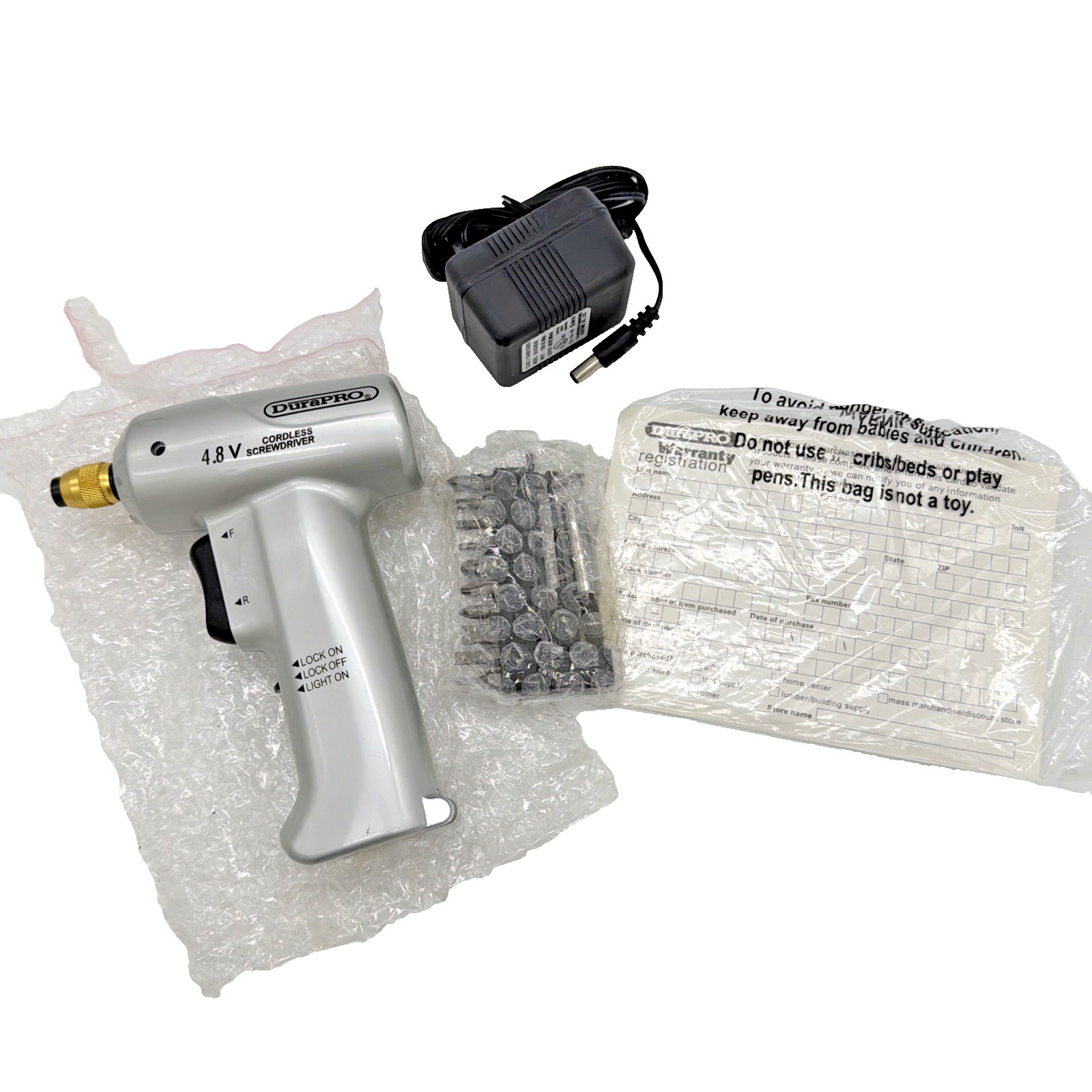 DuraPRO 4.8V PalmPRO Cordless Drill Driver Set 14 Pc w/ Charger & Bits