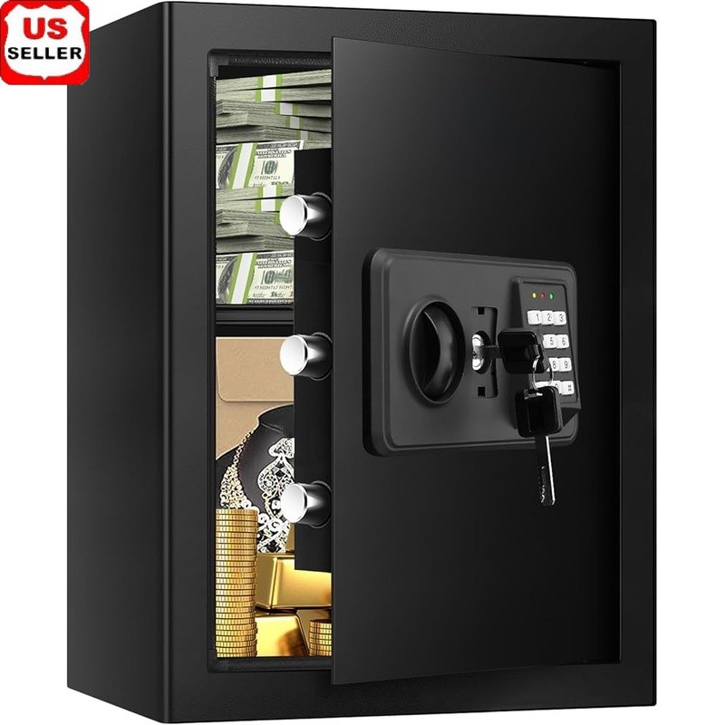 Large Fireproof Home Safe Digital Keypad Secure Storage Steel Lock Safe Box New