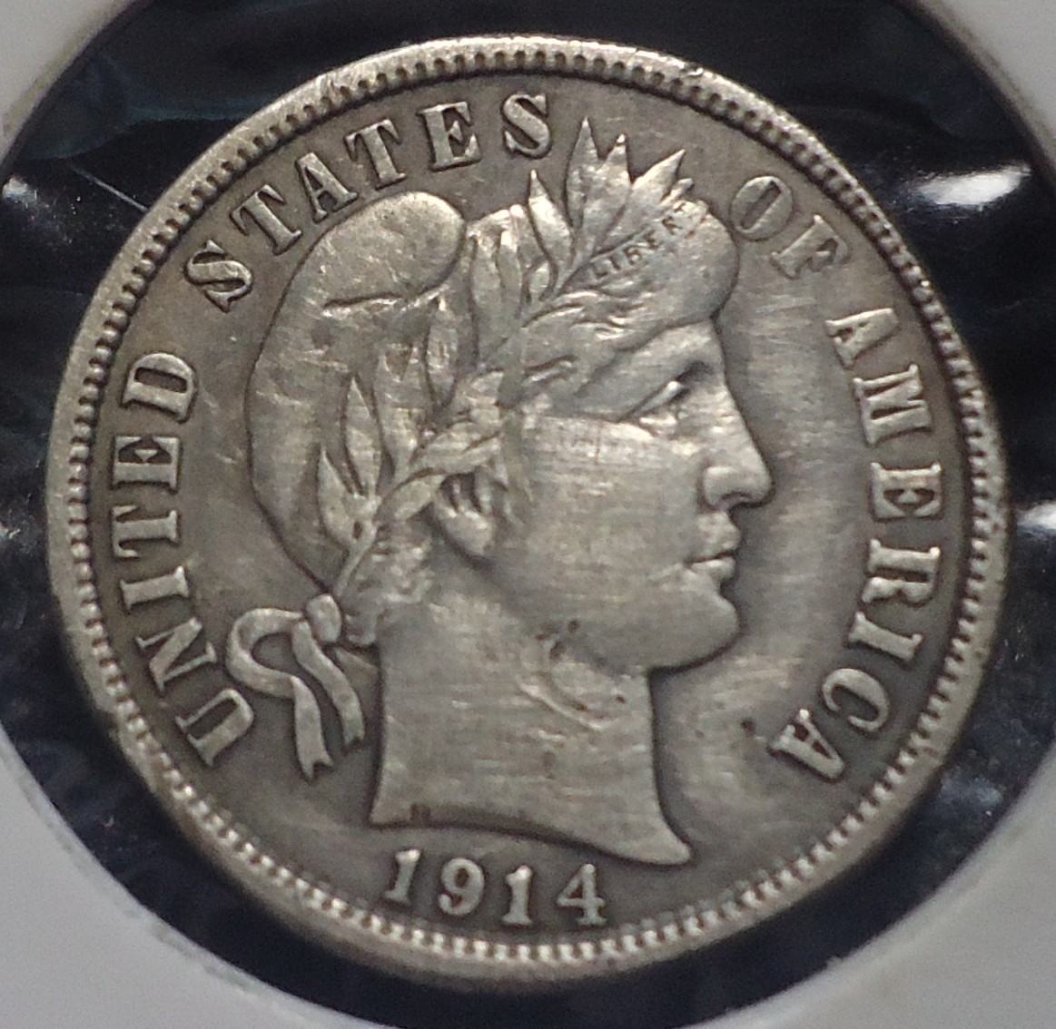 1914 D Extremely Fine+ details Barber silver 10C dime INV#E-10 FREE SHIPPING!