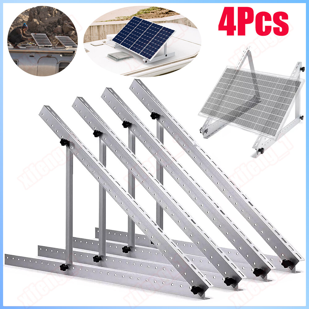 Solar Panel RV Tilt Mount Brackets Kit System Roof Flat Surface Adjustable Frame