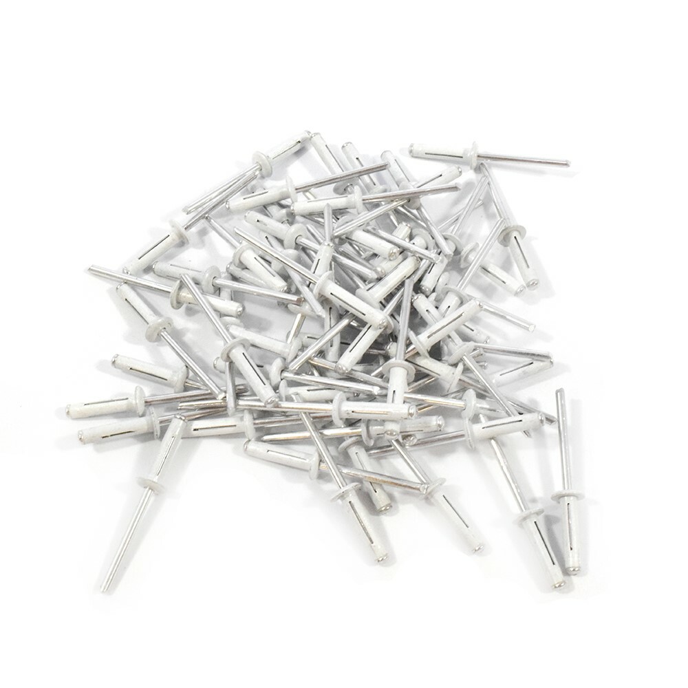 Box of 250 Exploding White Finish 3/16" Dia. Small Head Aluminum Rivets