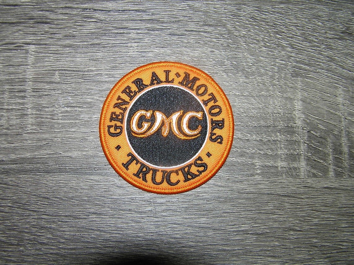 General Motors Trucks GMC Orange Black Embroidered Iron On Patch 2.75" x 2.75"