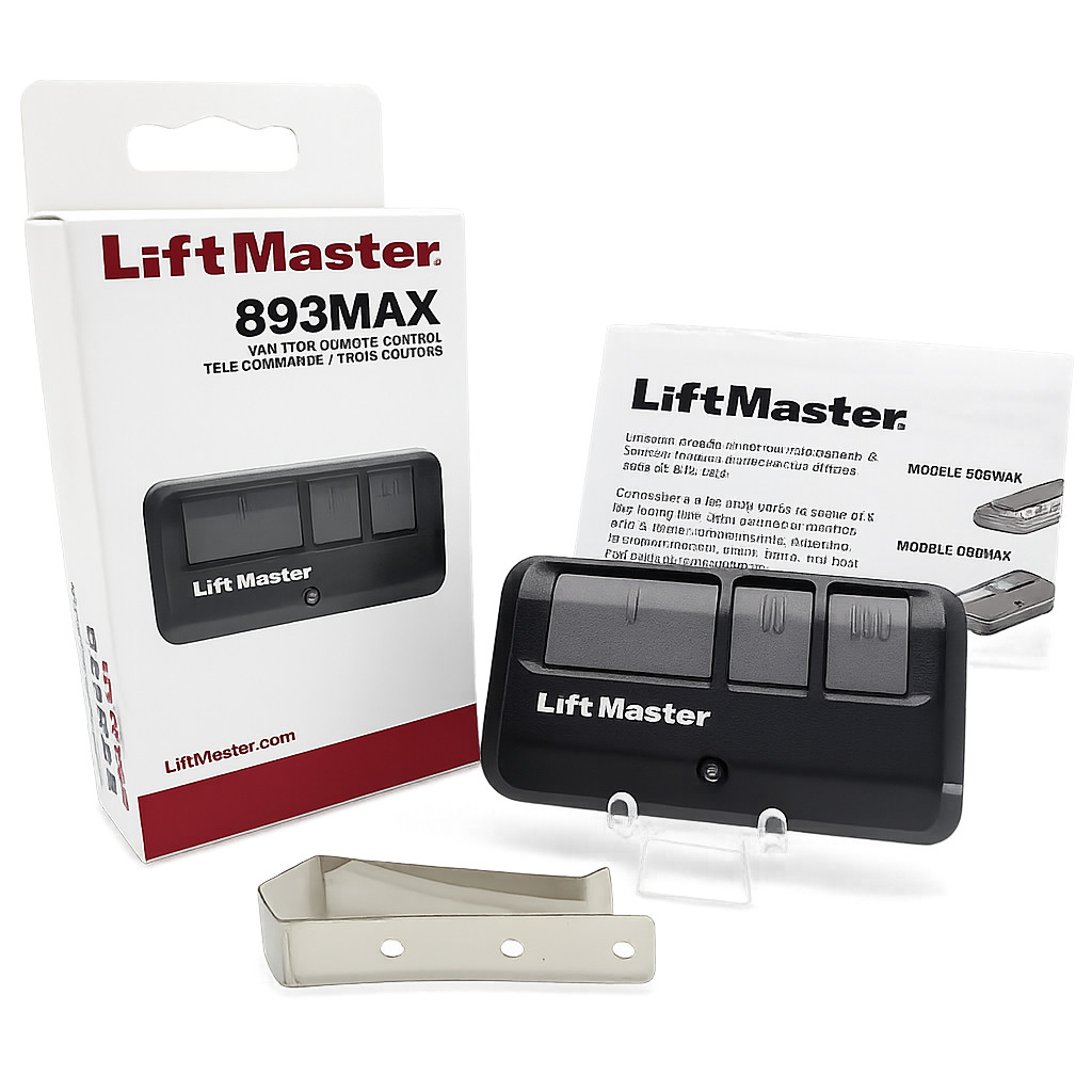 LiftMaster 893MAX 3 Button Visor Remote Control Garage Door Opener Transmitter