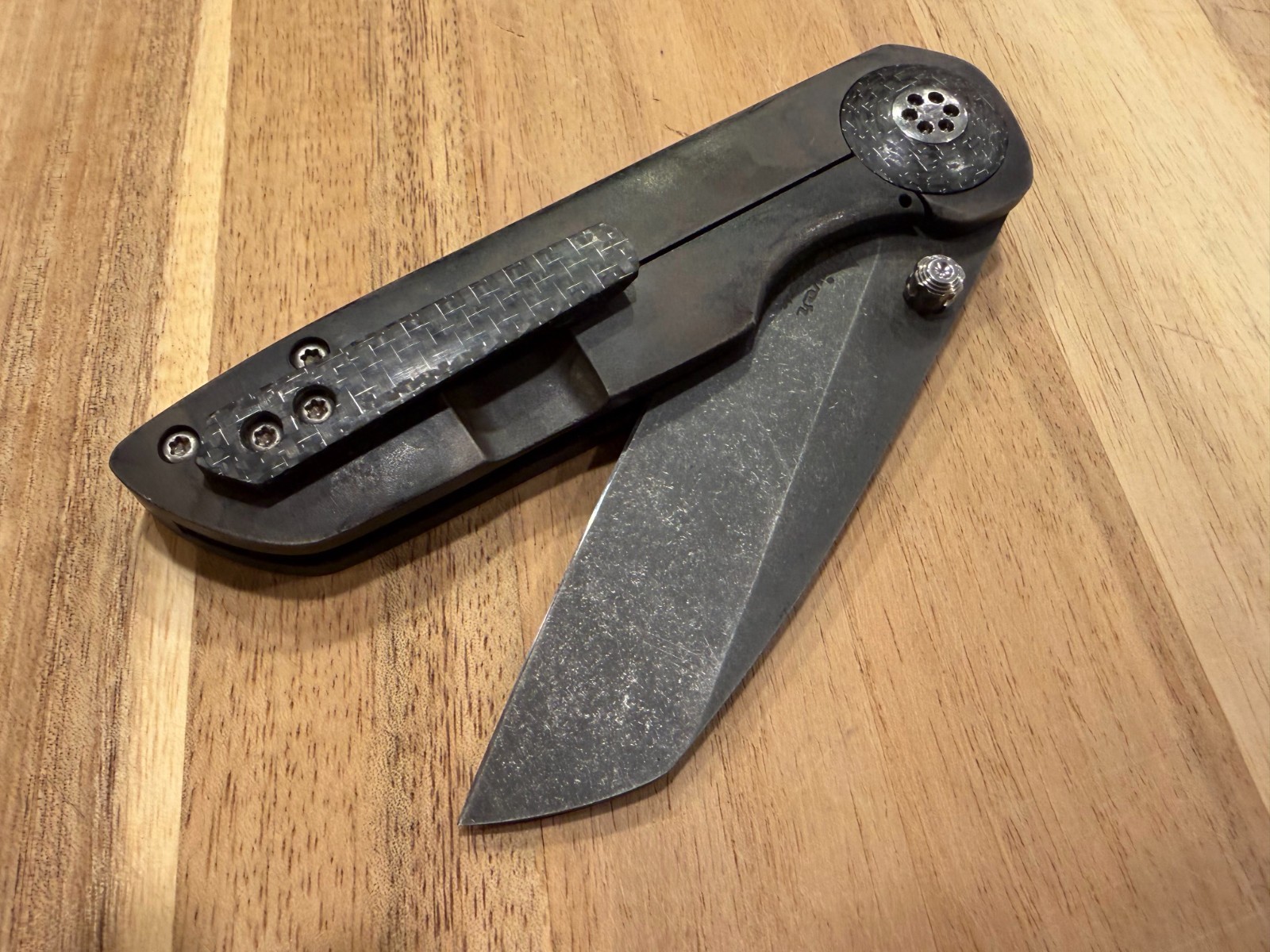 Dustin Driver Defense Nemesis Titanium Framelock Knife 3" 1095 Blade - Custom