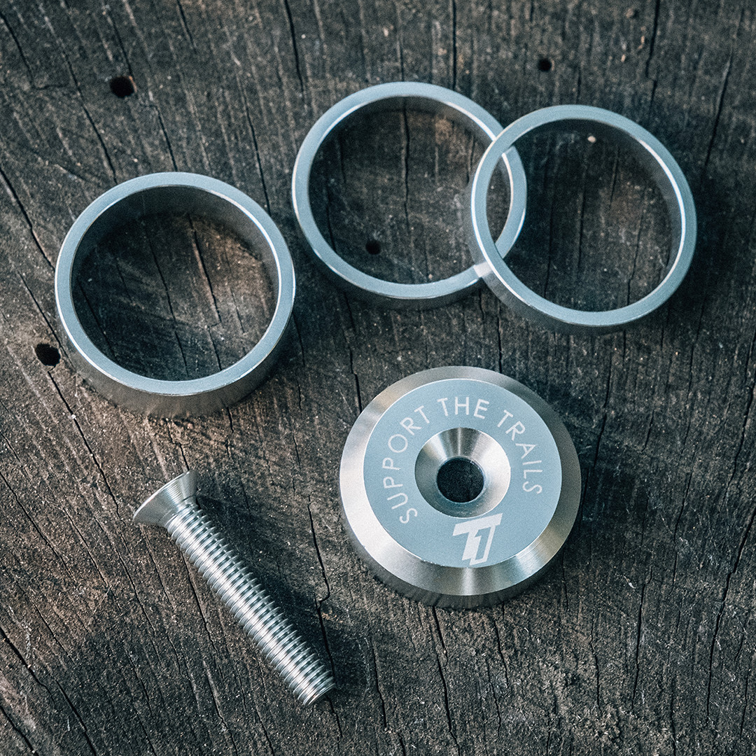 Trail One Components Top Cap & Spacer Kit - Silver (Raw)