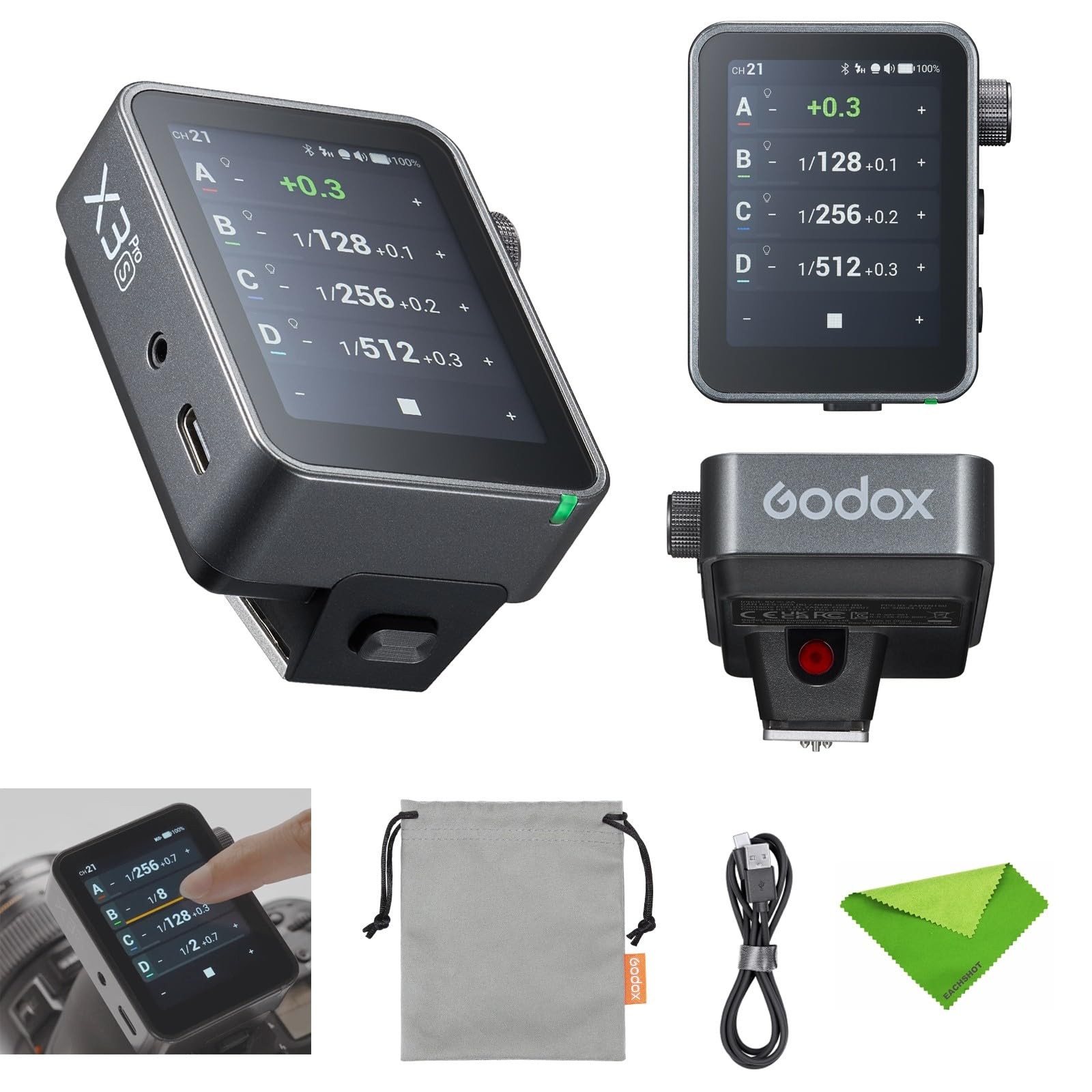 Godox X3 Pro S X3Pro S Touchscreen TTL Flash Trigger for Sony, 2.4G...