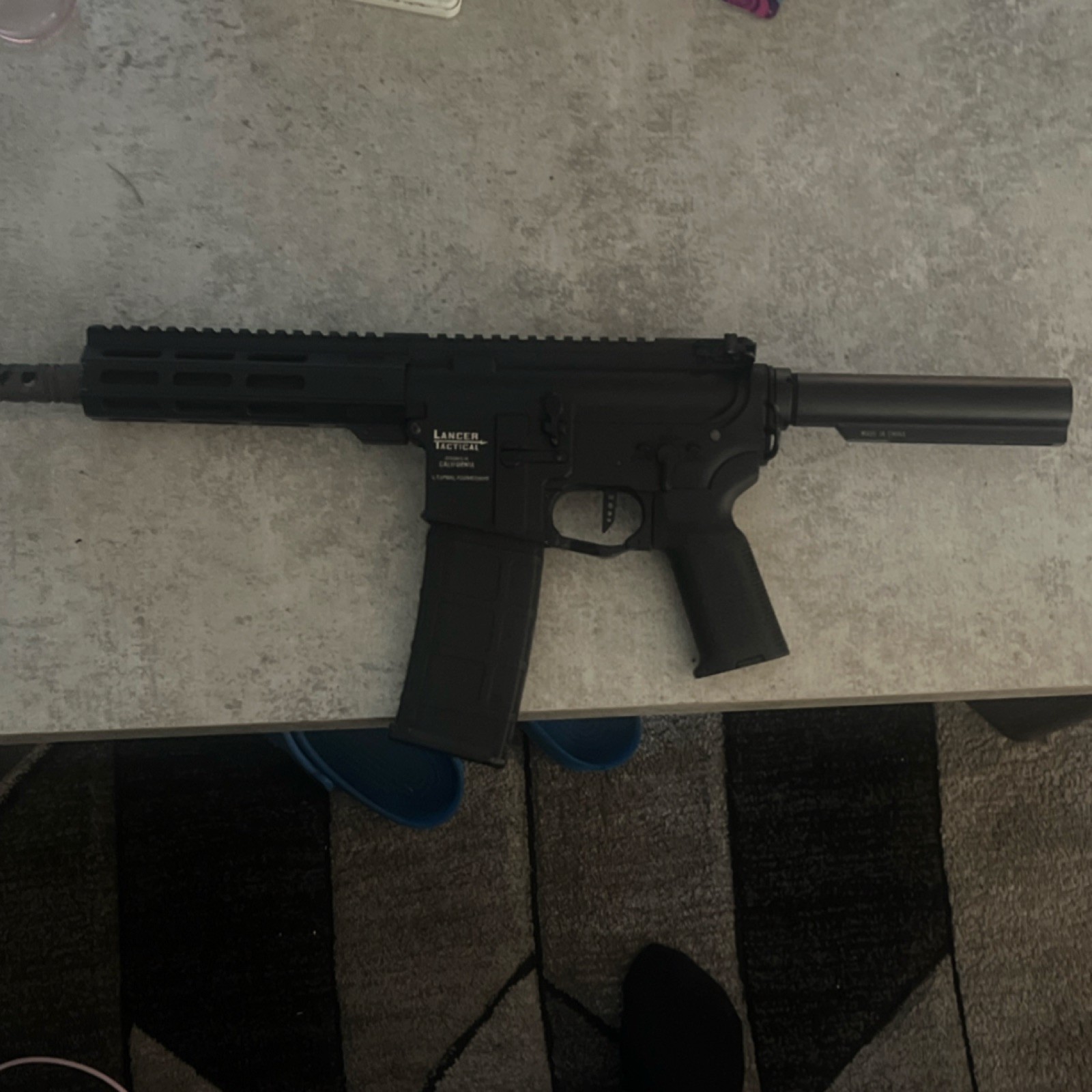 Lancer Tactical LT-19B Electric AEG Airsoft Rifle w/ Magazine, Black