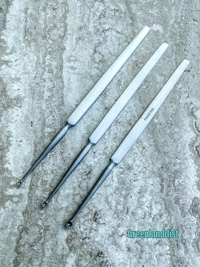 3PC Meyhoefer Chalazion Ear Curettes #2 #3 #4 Cupped End Surgical ENT Instrumen